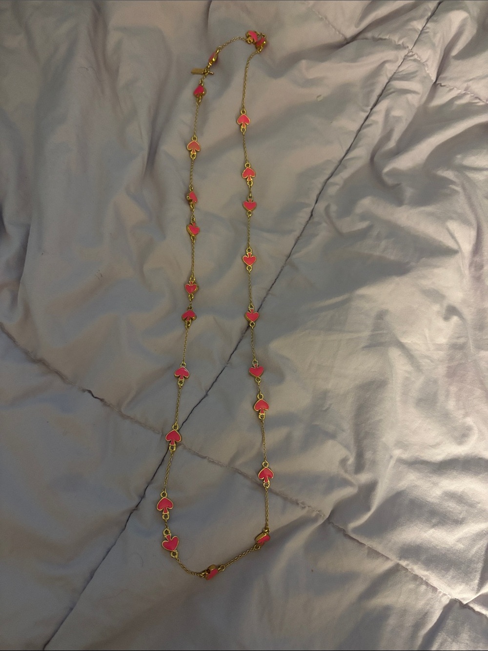 Kate Spade Gold and Pink Spade Necklace